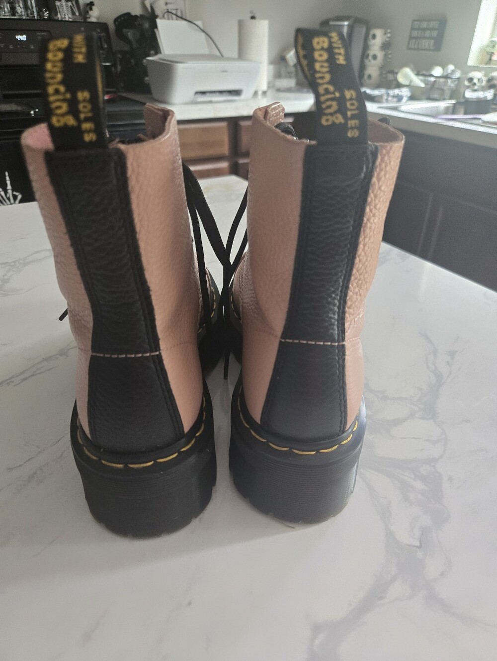 Dr Martens SINCLAIR Milled Nappa Leather Platform Zip Or Tie Boots. Size 8 - Picture 4 of 16